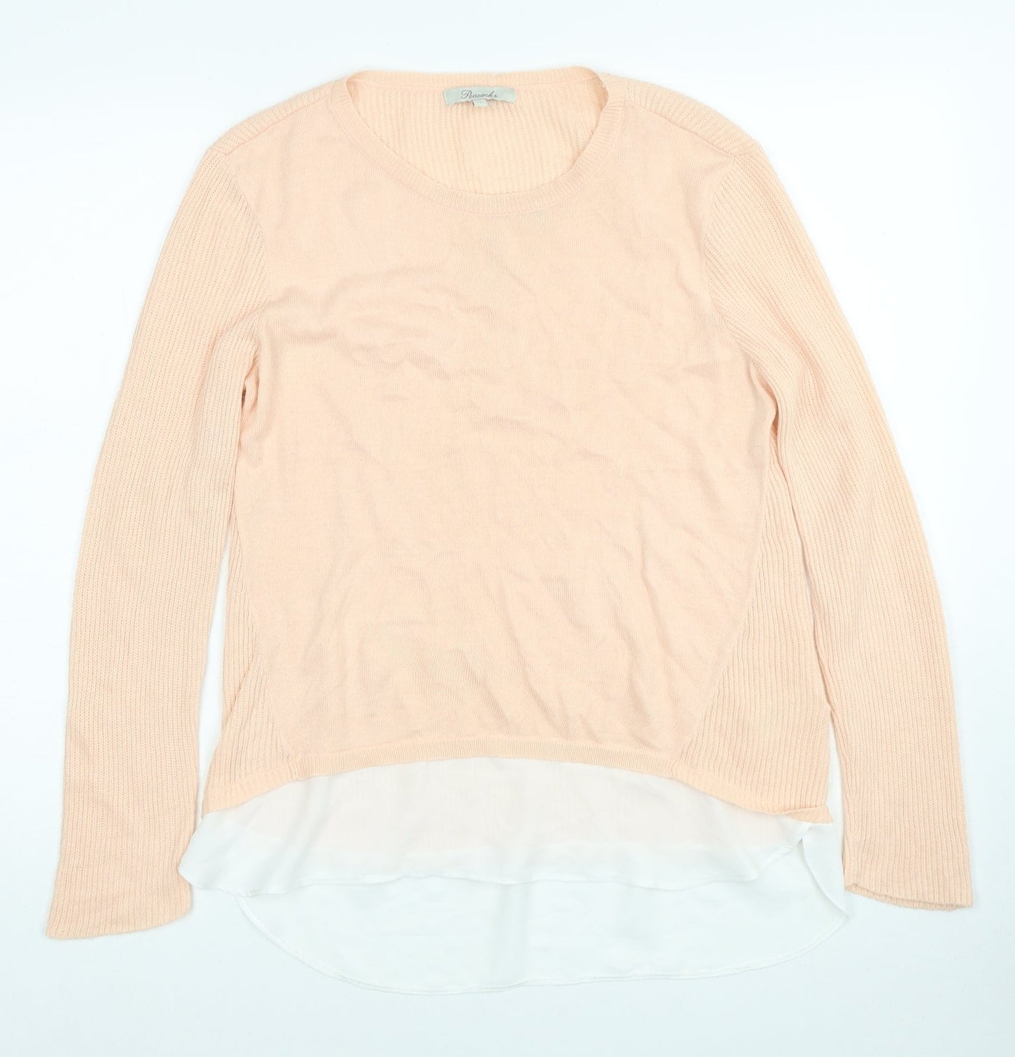 Womens UK Size 12 Peacocks Orange Pullover Jumper