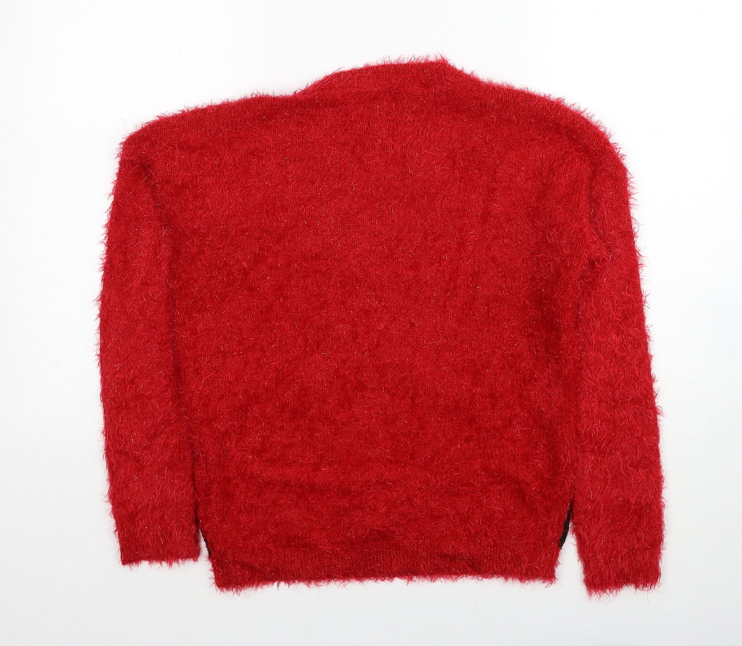 Womens UK Size S Papaya Red Pullover Jumper