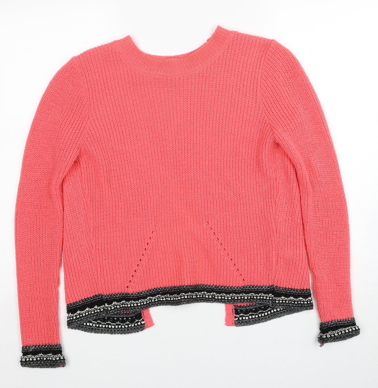 TU Womens Pink Round Neck Acrylic Pullover Jumper Size 10