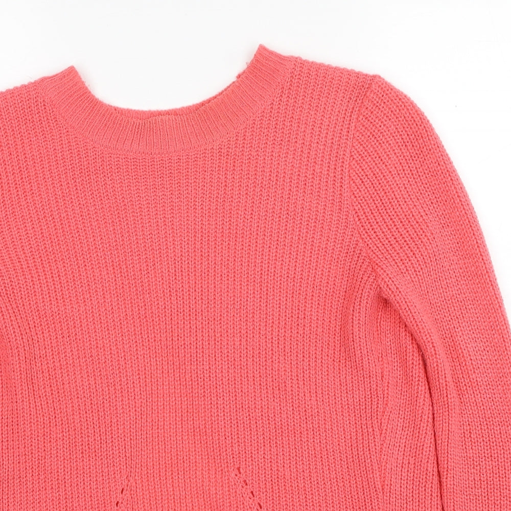 TU Womens Pink Round Neck Acrylic Pullover Jumper Size 10