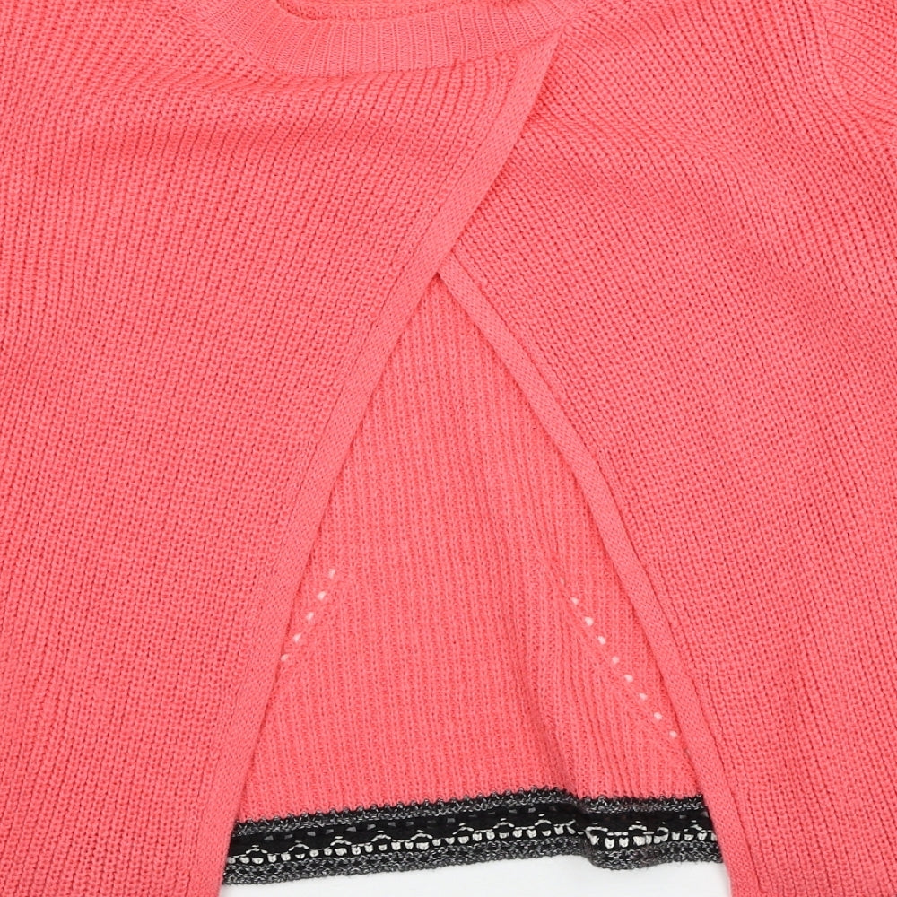 TU Womens Pink Round Neck Acrylic Pullover Jumper Size 10