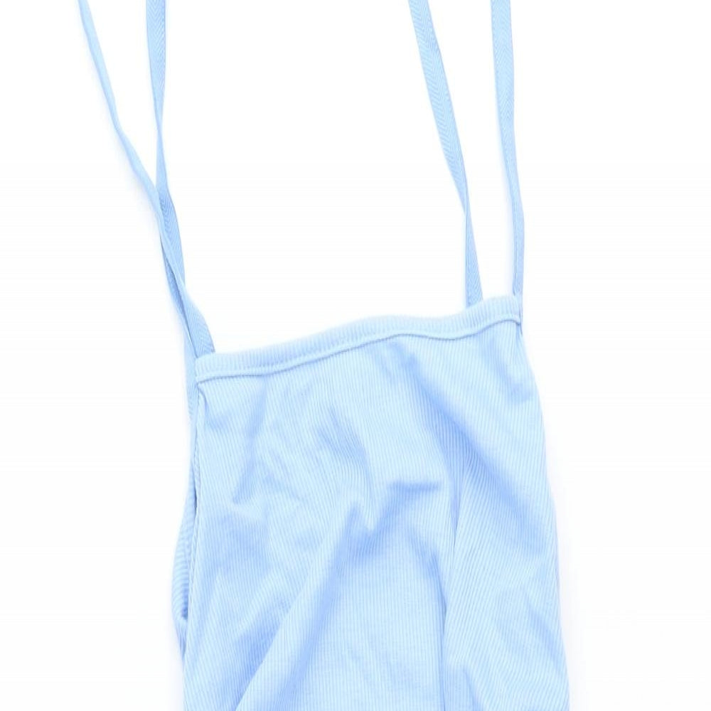 SheIn Womens Blue Polyester Mini Size XS Square Neck Pullover