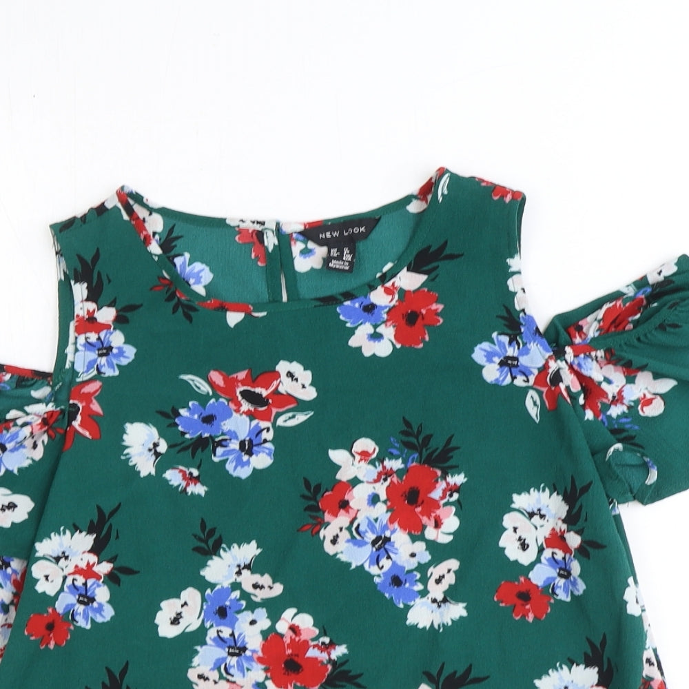 Womens UK Size 12 New Look Green Basic Blouse