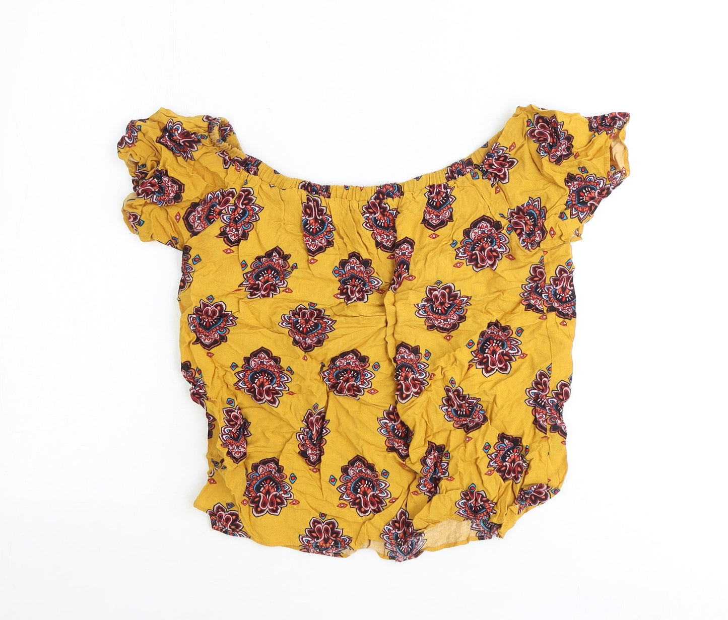 Womens UK Size 12 Preworn Yellow Basic Blouse