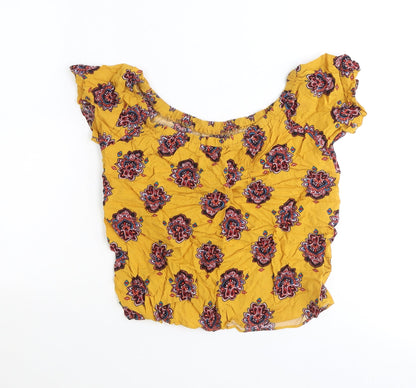 Womens UK Size 12 Preworn Yellow Basic Blouse