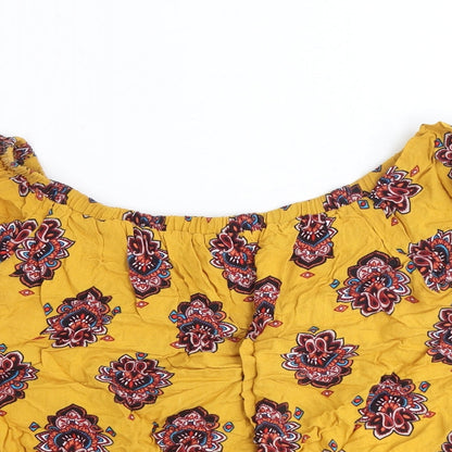 Womens UK Size 12 Preworn Yellow Basic Blouse