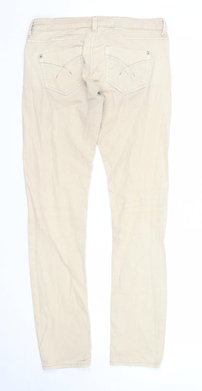 Topshop Womens Beige Cotton Skinny Jeans Size 30 in L32 in Regular Zip