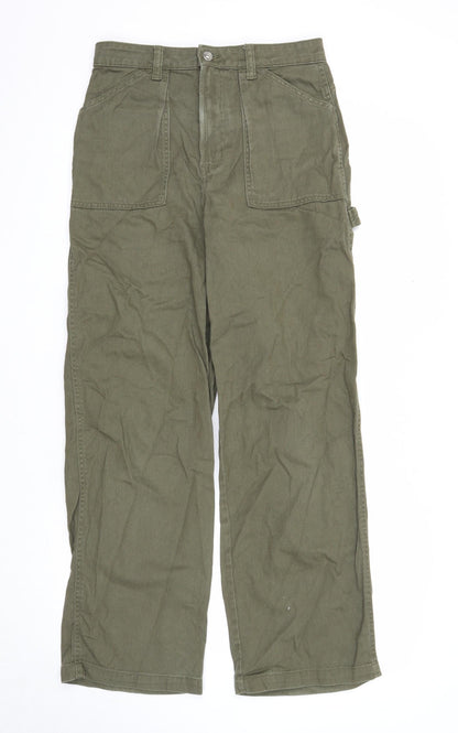 Womens UK Size 10 Divided Regular Fit Straight Green Jeans