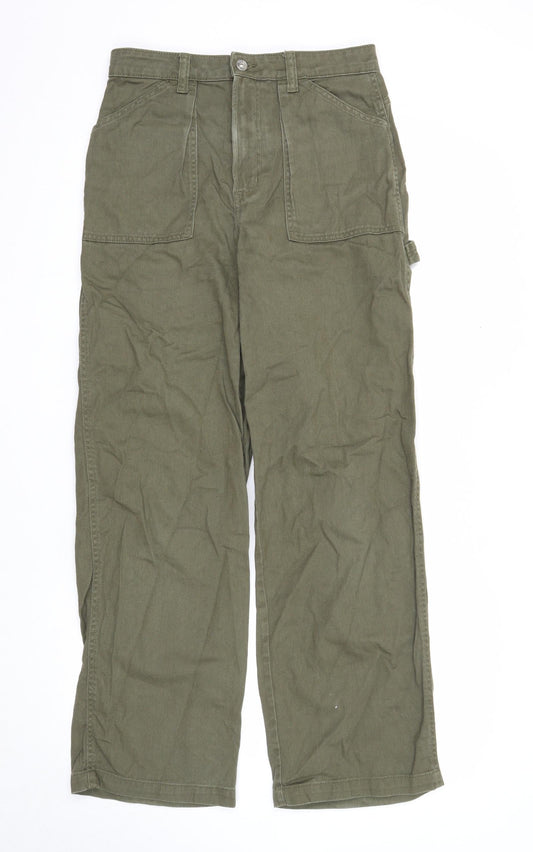 Womens UK Size 10 Divided Regular Fit Straight Green Jeans