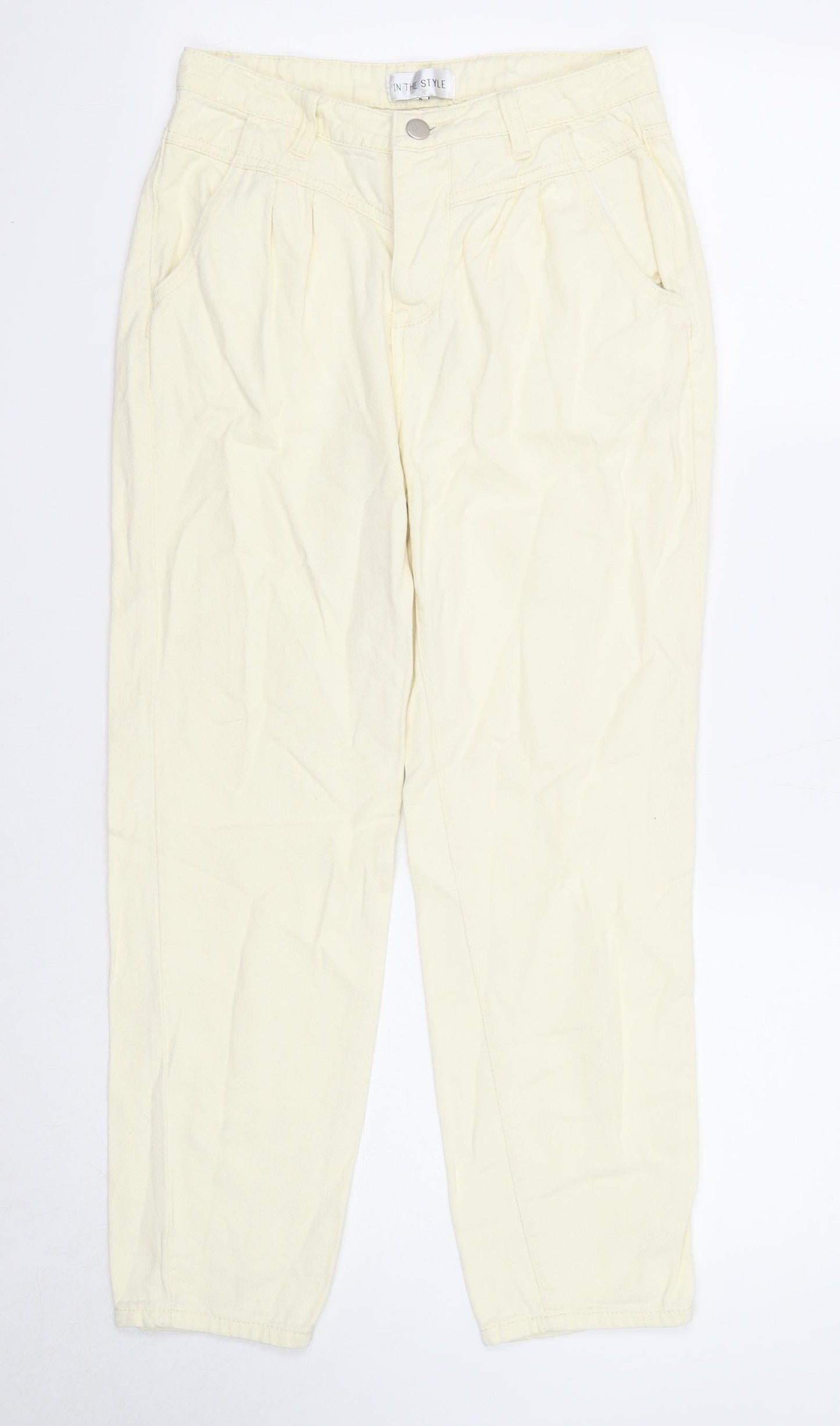 In the Style Womens Yellow Cotton Tapered Jeans Size 6 Regular Zip