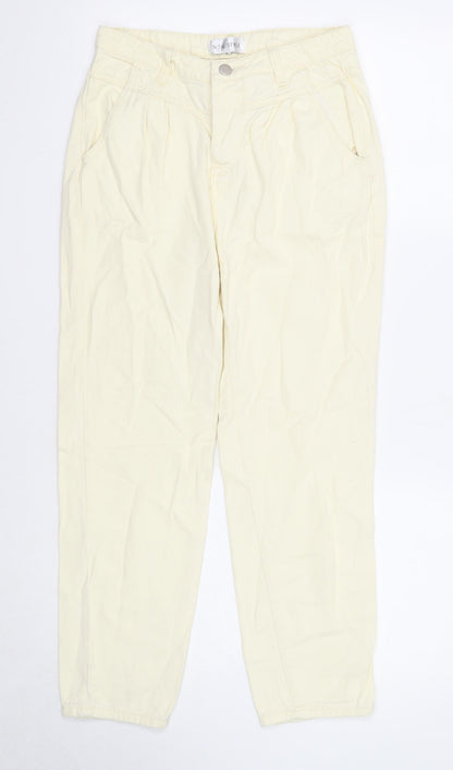 In the Style Womens Yellow Cotton Tapered Jeans Size 6 Regular Zip