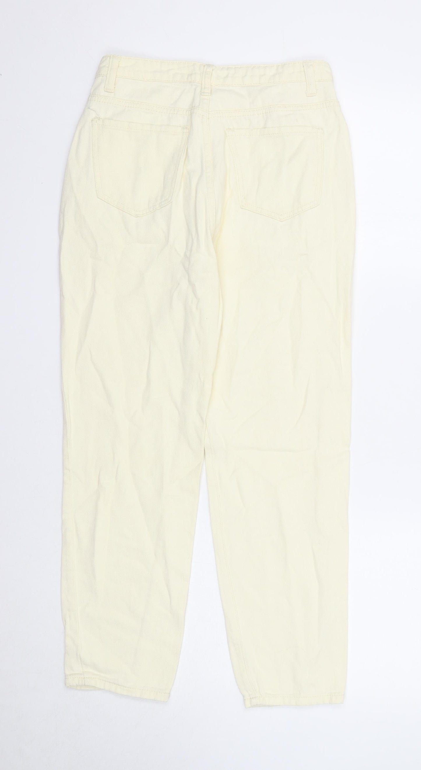 In the Style Womens Yellow Cotton Tapered Jeans Size 6 Regular Zip