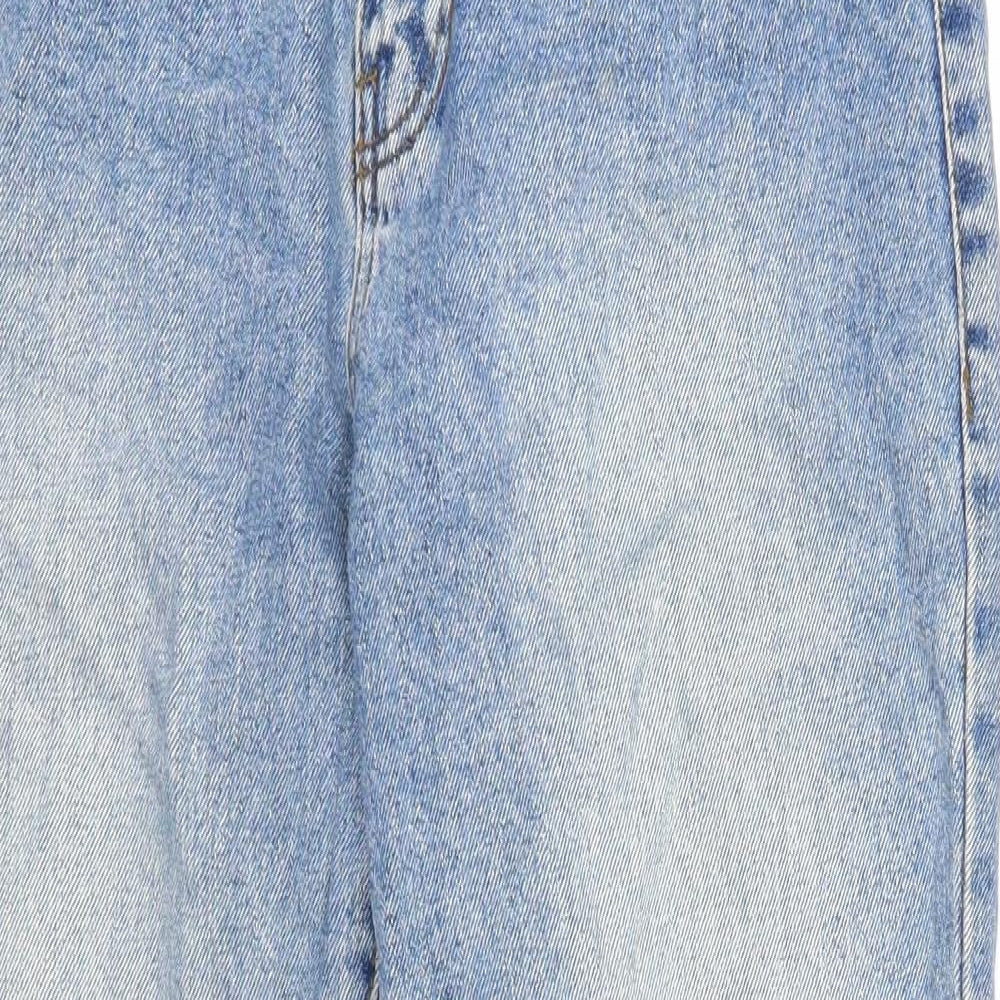 Noisy may Womens Blue Cotton Skinny Jeans Size 30 in Regular Zip - Leg Cuff Detail