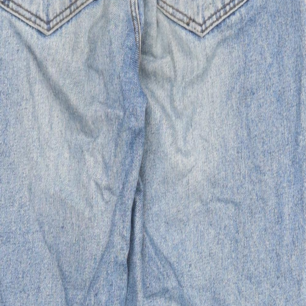 Noisy may Womens Blue Cotton Skinny Jeans Size 30 in Regular Zip - Leg Cuff Detail