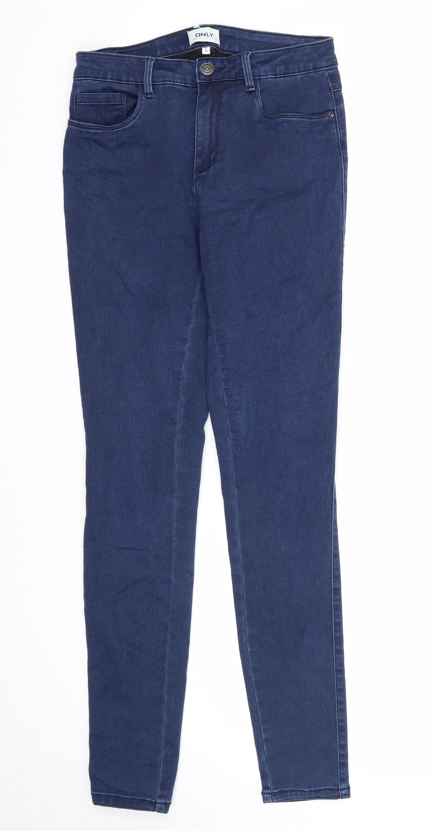 Only Womens Blue Cotton Skinny Jeans Size M Regular Zip