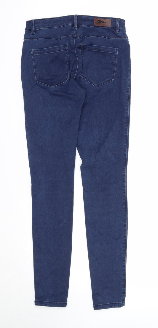 Only Womens Blue Cotton Skinny Jeans Size M Regular Zip