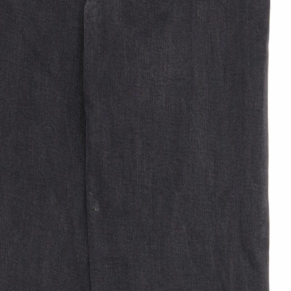 Redial Womens Black Cotton Straight Jeans Size 10 Regular Zip - Side Slit