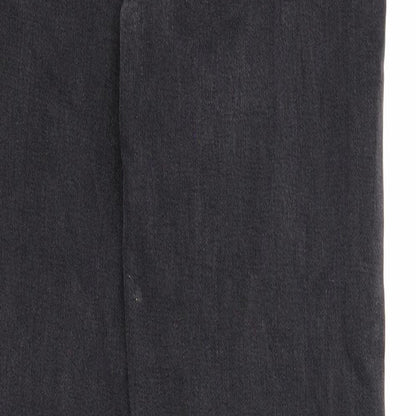 Redial Womens Black Cotton Straight Jeans Size 10 Regular Zip - Side Slit