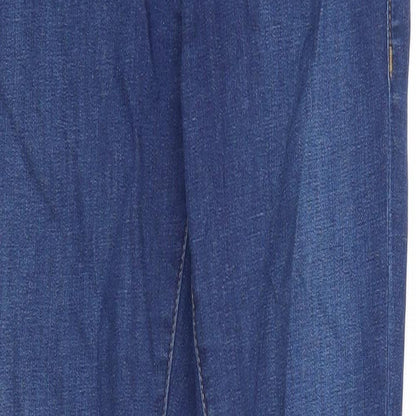 Topshop Womens Blue Cotton Skinny Jeans Size 28 in Regular Zip