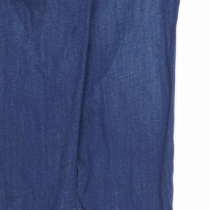 Topshop Womens Blue Cotton Skinny Jeans Size 28 in Regular Zip