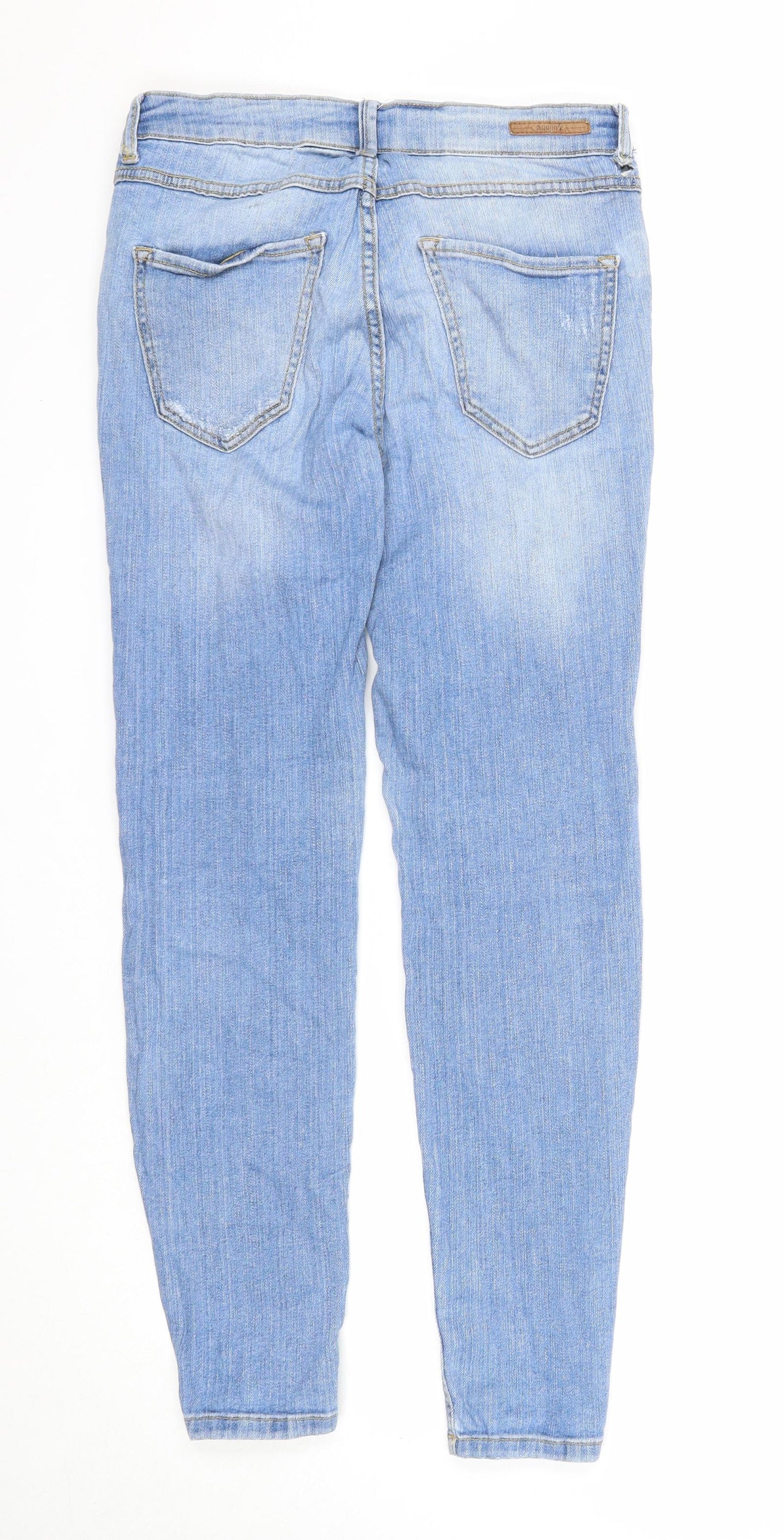 b.young Womens Blue Floral Cotton Skinny Jeans Size 27 in Regular Zip