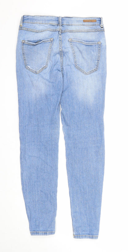 b.young Womens Blue Floral Cotton Skinny Jeans Size 27 in Regular Zip