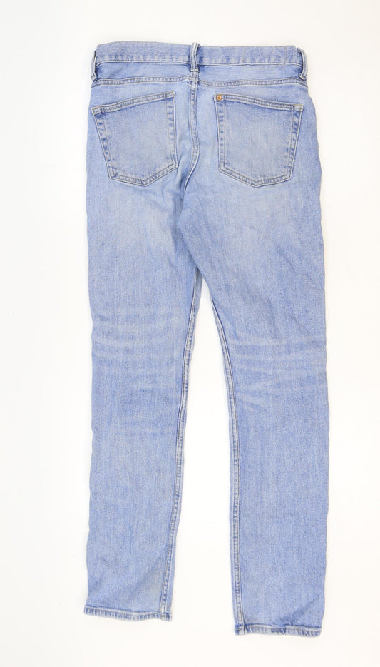 H&M Mens Blue Polyester Skinny Jeans Size 29 in Regular Zip