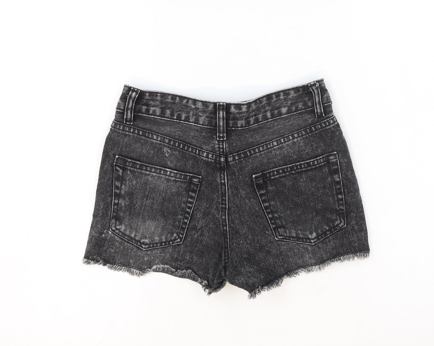 Denim Co. Womens Black Cotton Cut-Off Shorts Size 4 Regular Zip