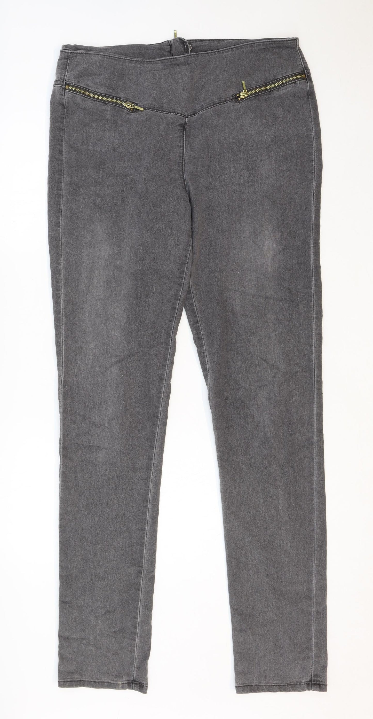 Womens UK Size L VERO MODA Regular Fit Jegging Grey Trousers