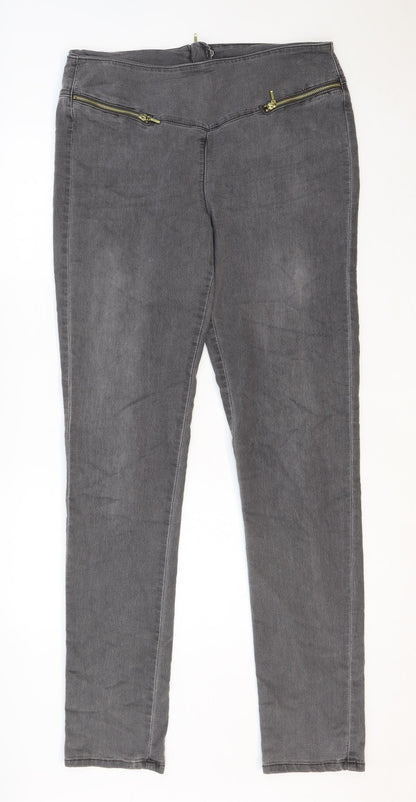 Womens UK Size L VERO MODA Regular Fit Jegging Grey Trousers