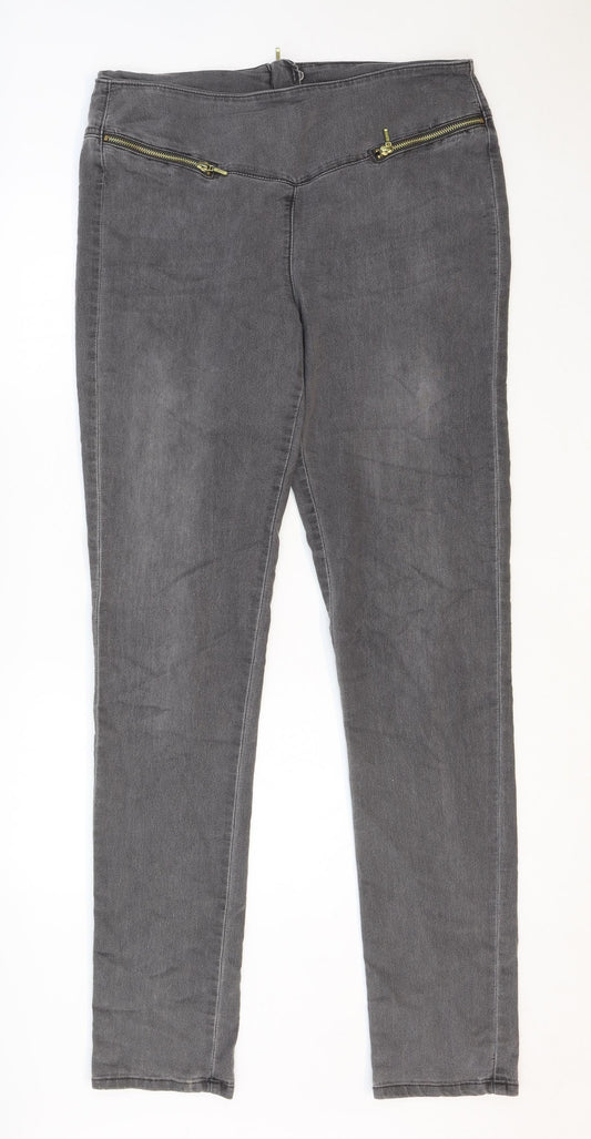 Womens UK Size L VERO MODA Regular Fit Jegging Grey Trousers