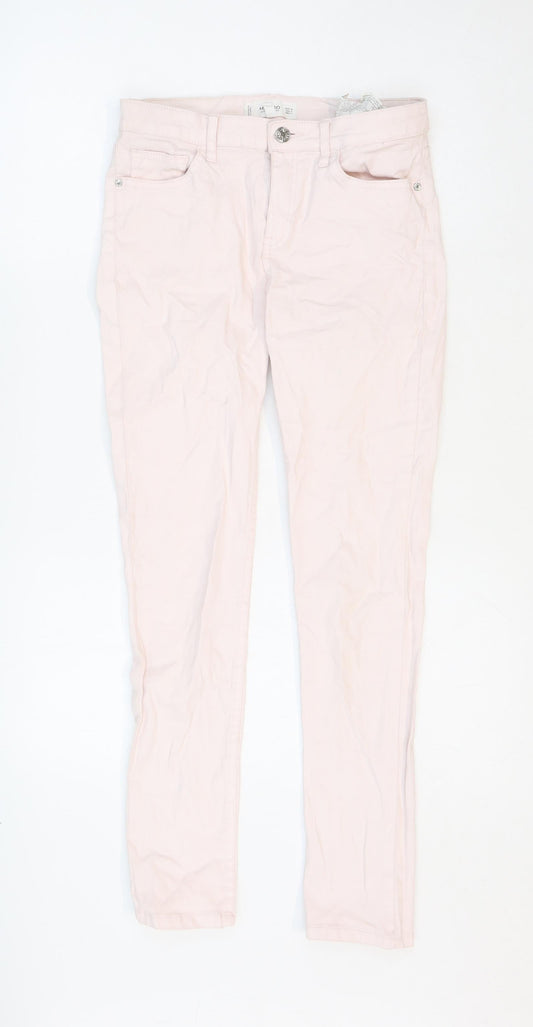 Mango Womens Pink Cotton Skinny Jeans Size 6 Regular Zip