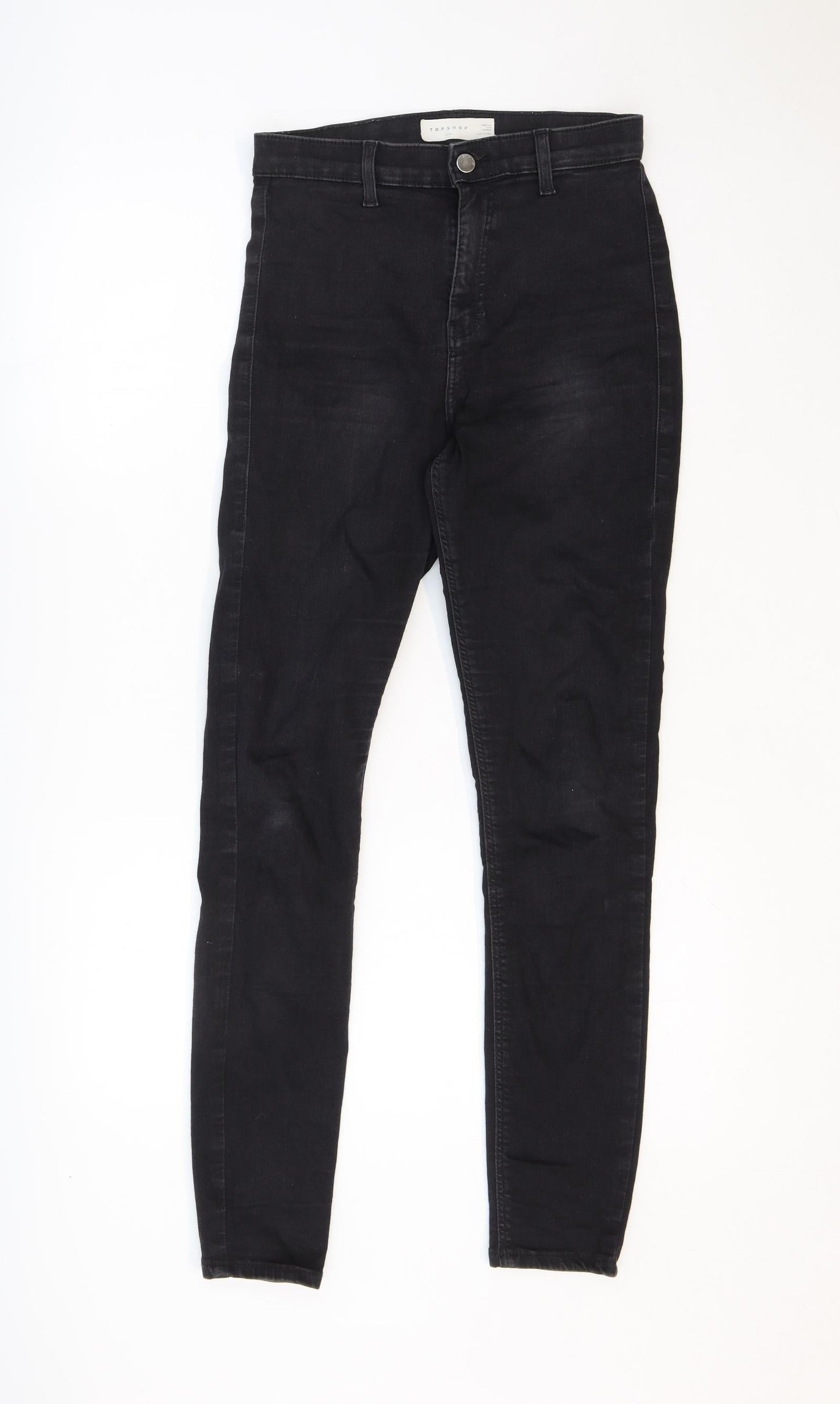 Topshop Womens Black Cotton Skinny Jeans Size 28 in Regular Zip