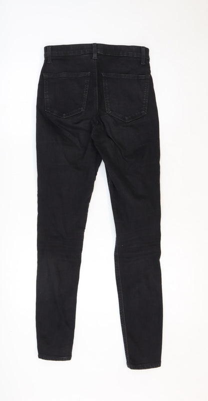 Topshop Womens Black Cotton Skinny Jeans Size 28 in Regular Zip