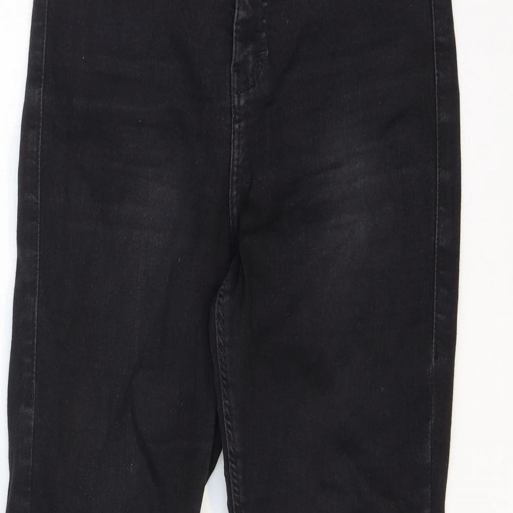 Topshop Womens Black Cotton Skinny Jeans Size 28 in Regular Zip