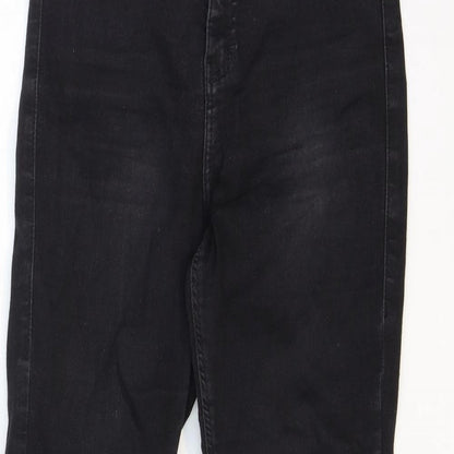 Topshop Womens Black Cotton Skinny Jeans Size 28 in Regular Zip