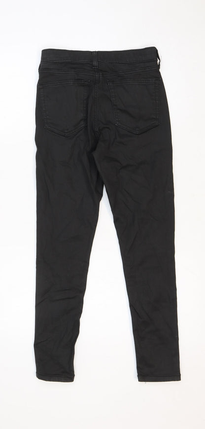 Topshop Womens Black Cotton Skinny Jeans Size 28 in Regular Zip