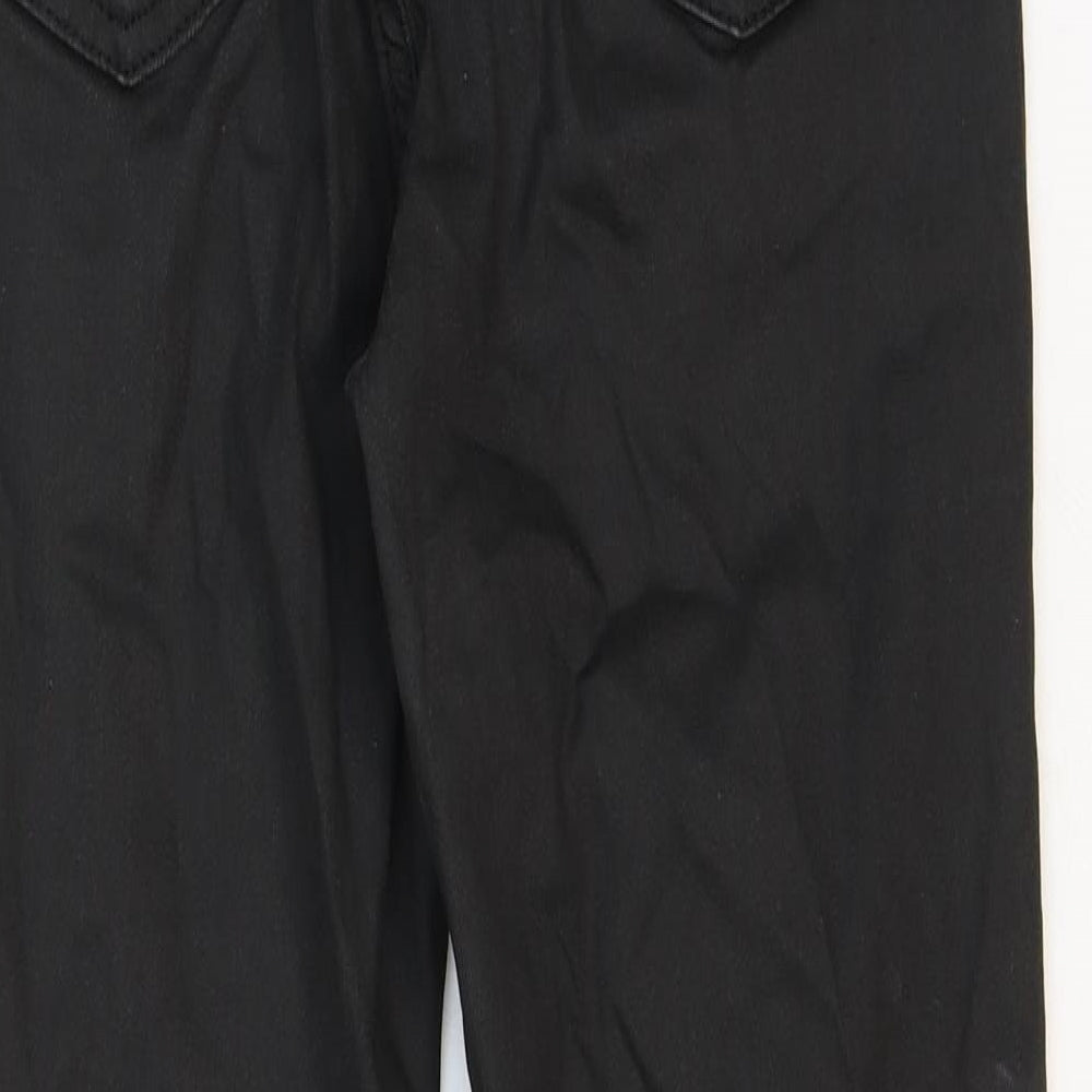 Topshop Womens Black Cotton Skinny Jeans Size 28 in Regular Zip