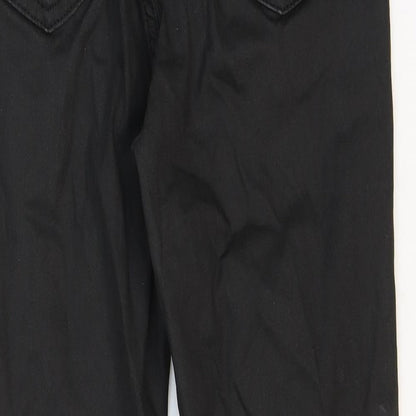 Topshop Womens Black Cotton Skinny Jeans Size 28 in Regular Zip