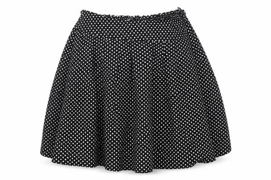 M Butterfly Womens Black Polka Dot Cotton Skater Skirt Size M Button