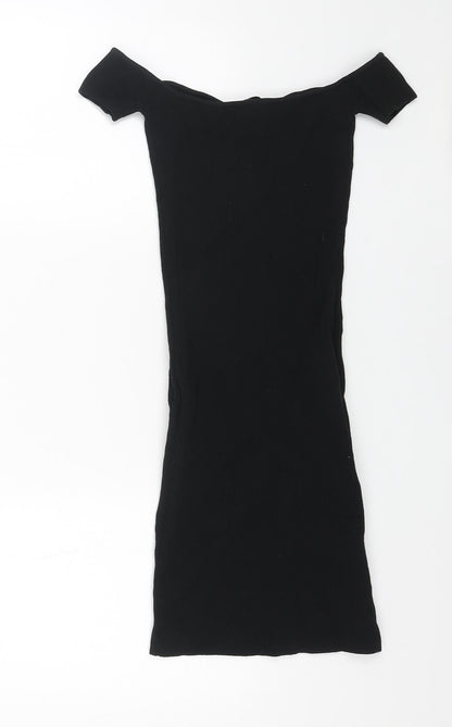 Bershka Womens Black Polyester Shift Size XS Sweetheart Pullover