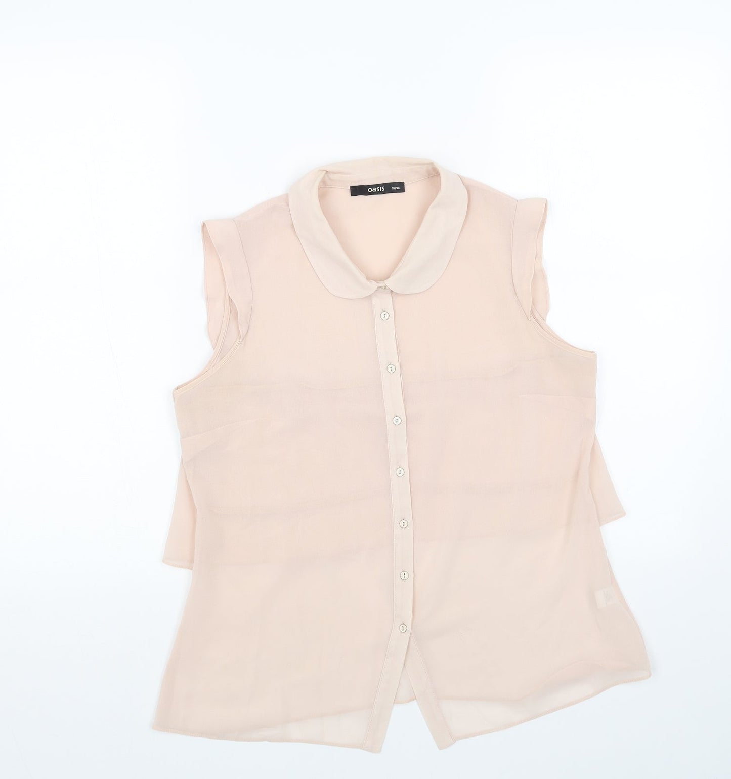 Womens UK Size 10 Oasis Pink Basic Button-Up