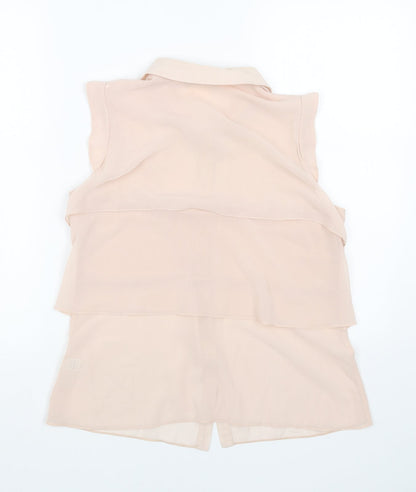 Womens UK Size 10 Oasis Pink Basic Button-Up
