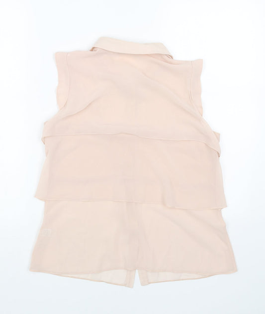 Womens UK Size 10 Oasis Pink Basic Button-Up
