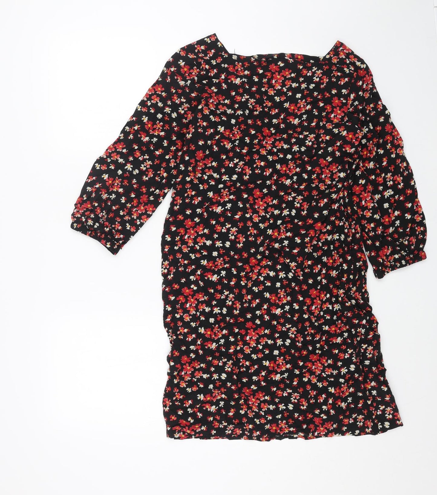 Gap Womens Black Geometric Viscose A-Line Size M Round Neck Pullover