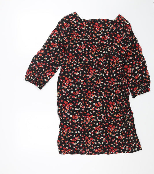 Gap Womens Black Geometric Viscose A-Line Size M Round Neck Pullover