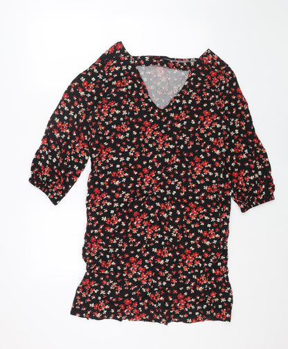 Gap Womens Black Geometric Viscose A-Line Size M Round Neck Pullover