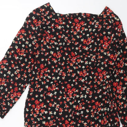 Gap Womens Black Geometric Viscose A-Line Size M Round Neck Pullover