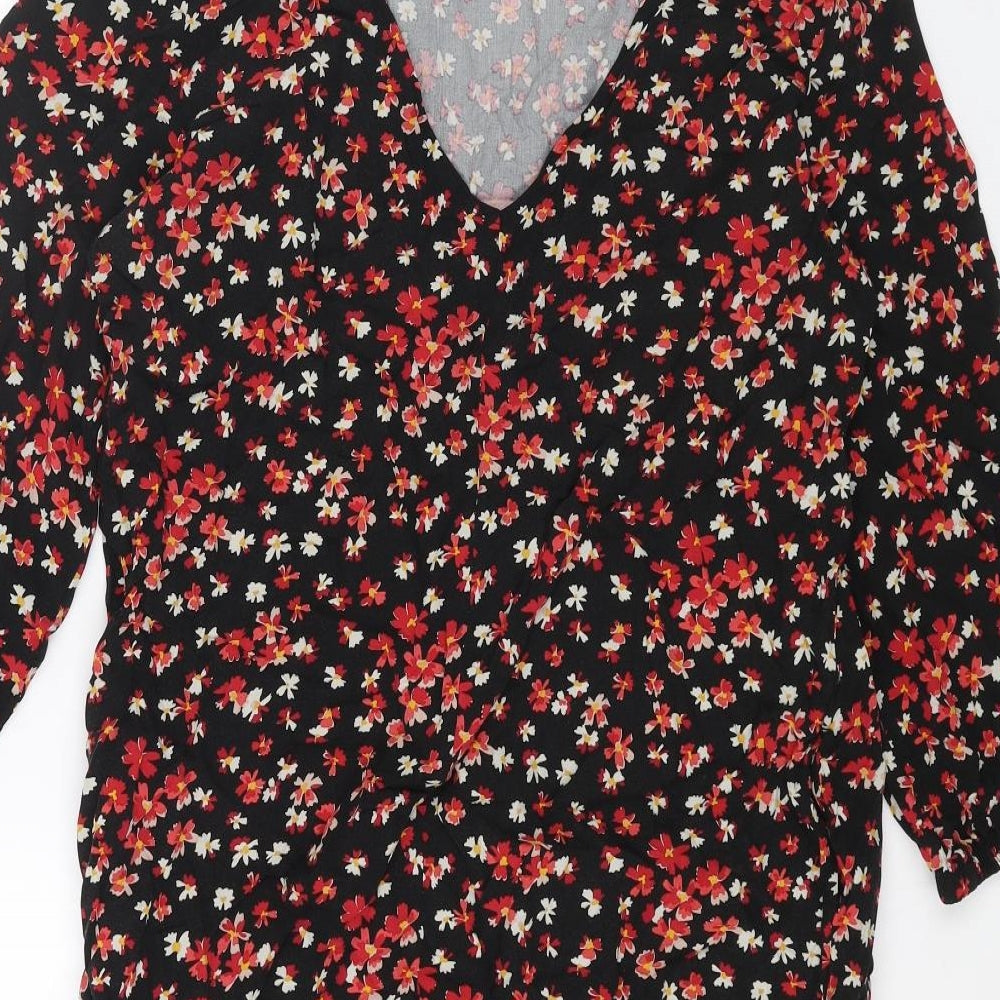 Gap Womens Black Geometric Viscose A-Line Size M Round Neck Pullover