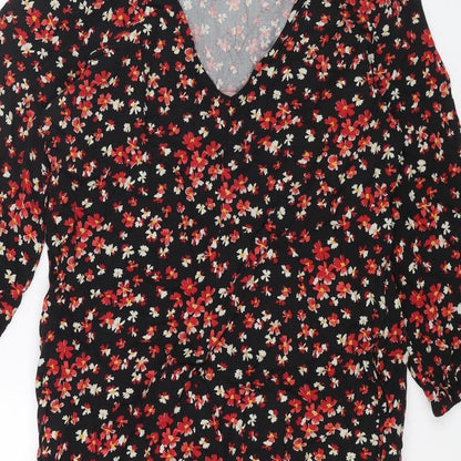 Gap Womens Black Geometric Viscose A-Line Size M Round Neck Pullover